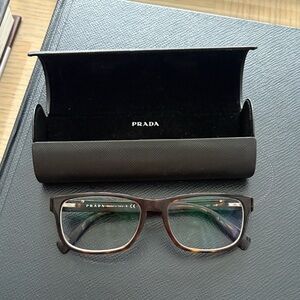 PRADA Prescription Glasses with Matte Tortoiseshell Frame VPR O7P 56